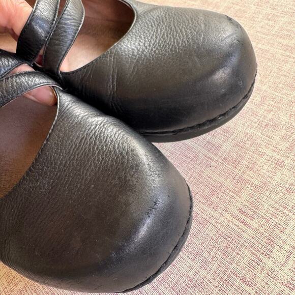Dansko Tina Leather Black Mary Jane Wedge Clogs Size 41 / US 10.5-11 - Picture 7 of 9